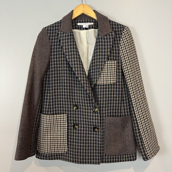 Veronica Beard Jackets & Blazers - Veronica Beard Faustine Houndstooth Patchwork Dickey Jacket Size 8 Blazer